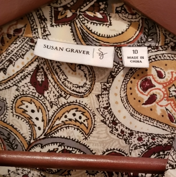 Susan Graver Paisley Long Sleeved Button-Down Tunic - Picture 3 of 6